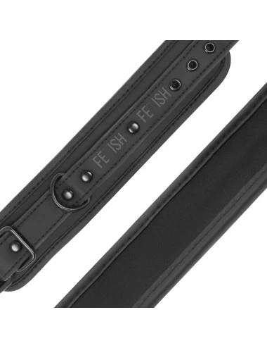 FETISH SUBMISSIVE - COLLIER ET MENOTTES EN CUIR VÉGAN AVEC DOUBLURE EN NOPRÈNE