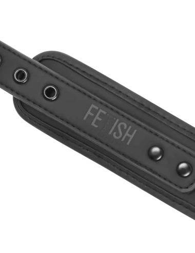 FETISH SUBMISSIVE - COLLIER ET MENOTTES EN CUIR VÉGAN AVEC DOUBLURE EN NOPRÈNE