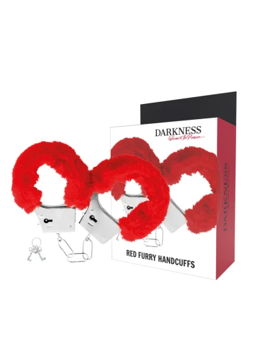 DARKNESS - MENOTTES EN MÉTAL DOUBLÉES ROUGES