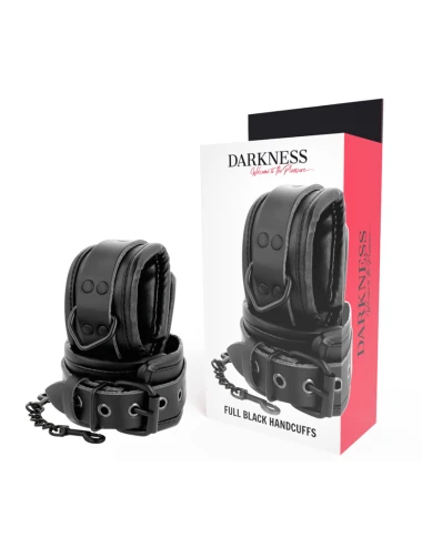 DARKNESS - MENOTTES RÉGLABLES EN CUIR NOIR