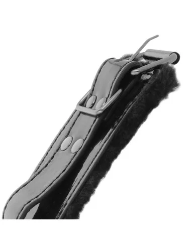DARKNESS - MENOTTES AJUSTABLES EN CUIR NOIR AVEC CADENAS