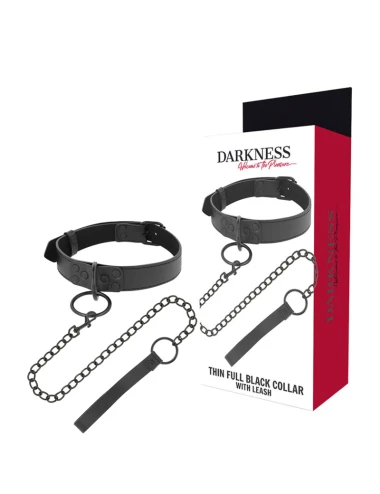 DARKNESS - COLLIER NOIR AVEC CHAÎNE