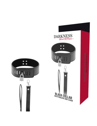 DARKNESS - COLLIER BDSM AVEC SERRURE NOIRE