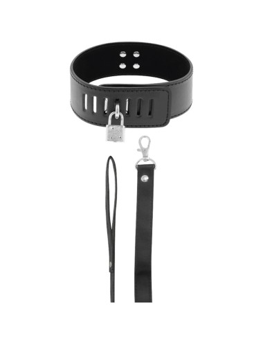 DARKNESS - COLLIER BDSM AVEC SERRURE NOIRE