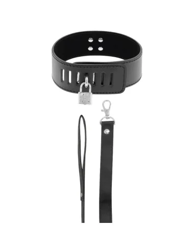 DARKNESS - COLLIER BDSM AVEC SERRURE NOIRE