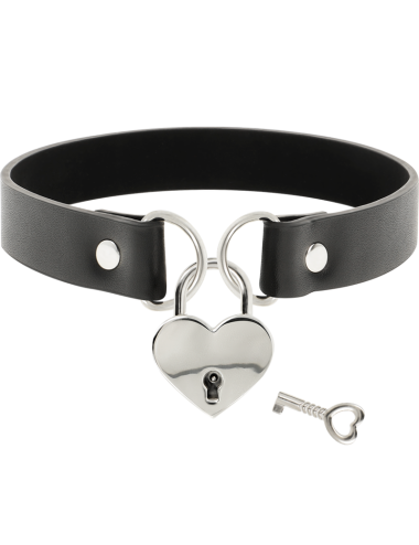 COQUETTE CHIC DESIRE - COLLIER EN CUIR VEGAN AVEC ACCESSOIRE COEUR AVEC CL?