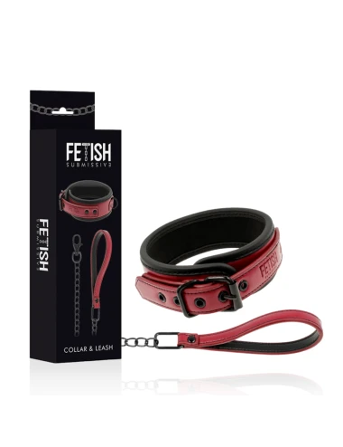 FETISH SUBMISSIVE DARK ROOM - COLLIER CHAÎNE DOUBLURE EN NÉOPRÈNE