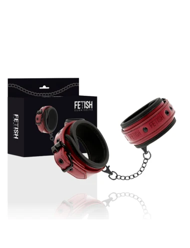 FETISH SUBMISSIVE DARK ROOM - MENOTTES EN CUIR VÉGAN AVEC DOUBLURE EN NÉOPRÈNE