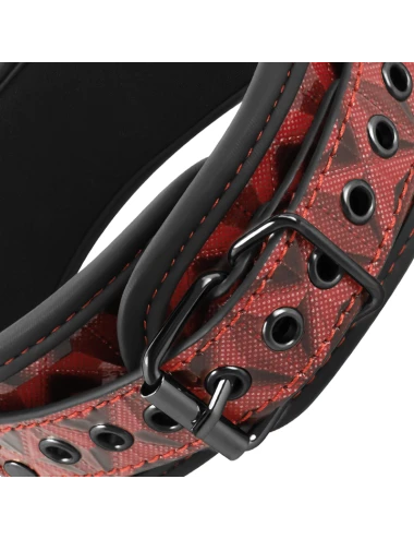BEGME - COLLIER EN CUIR VÉGAN PREMIUM ÉDITION ROUGE AVEC DOUBLURE EN NÉOPRÈNE