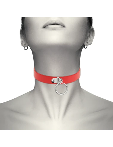 COQUETTE CHIC DESIRE - COLLIER CUIR VEGAN ROUGE FEMME ACCESSOIRE FÉTICHE