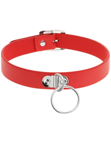 COQUETTE CHIC DESIRE - COLLIER CUIR VEGAN ROUGE FEMME ACCESSOIRE FÉTICHE