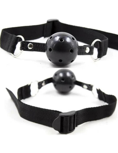 OHMAMA FETISH BALL GAG RESPIRANT EN TISSU NOIR