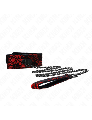 KINK - COLLIER DENTELLE AVEC CEINTURE AVEC CEINTURE EN CUIR VRAI 105 CM / 44 X 5