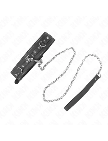 KINK - COLLIER EN CUIR PVC AVEC CEINTURE 105 CM RIVET STRASS 41