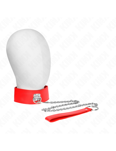 KINK - COLLIER AVEC CEINTURE 65 CM AVEC LARGE BRACELET ROUGE AJUSTABLE 33