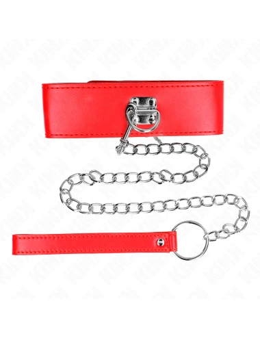 KINK - COLLIER AVEC CEINTURE 65 CM AVEC LARGE BRACELET ROUGE AJUSTABLE 33