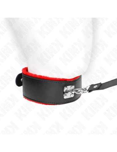 KINK - COLLIER AVEC CEINTURE 116 CM AVEC BRACELET EN CUIR ROUGE AJUSTABLE 40-48 CM X 6 CM
