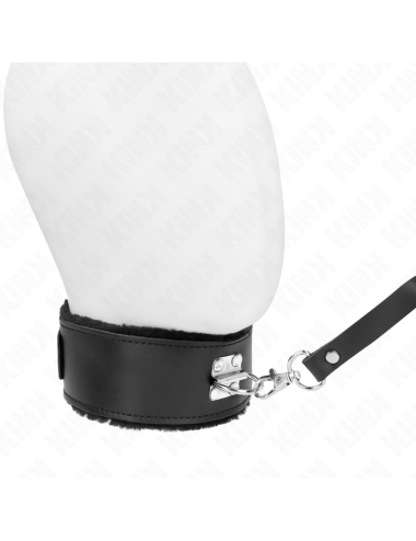 KINK - COLLIER AVEC CEINTURE 116 CM AVEC BRACELET EN CUIR NOIR AJUSTABLE 40-48 CM X 6 CM