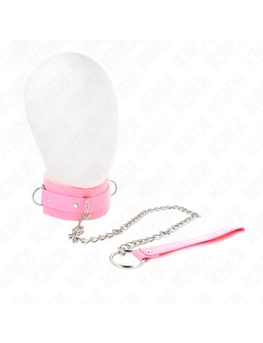 KINK - COLLIER AVEC LAISSE 65 CM AVEC RESTRICTIONS ROSE 36-42 CM X 5