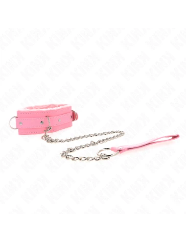 KINK - COLLIER AVEC LAISSE 65 CM AVEC RESTRICTIONS ROSE 36-42 CM X 5