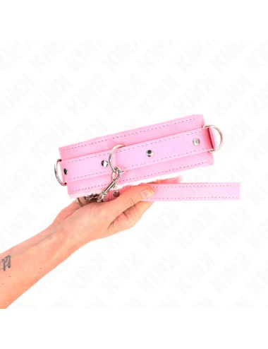 KINK - COLLIER AVEC LAISSE 65 CM AVEC RESTRICTIONS ROSE 36-42 CM X 5