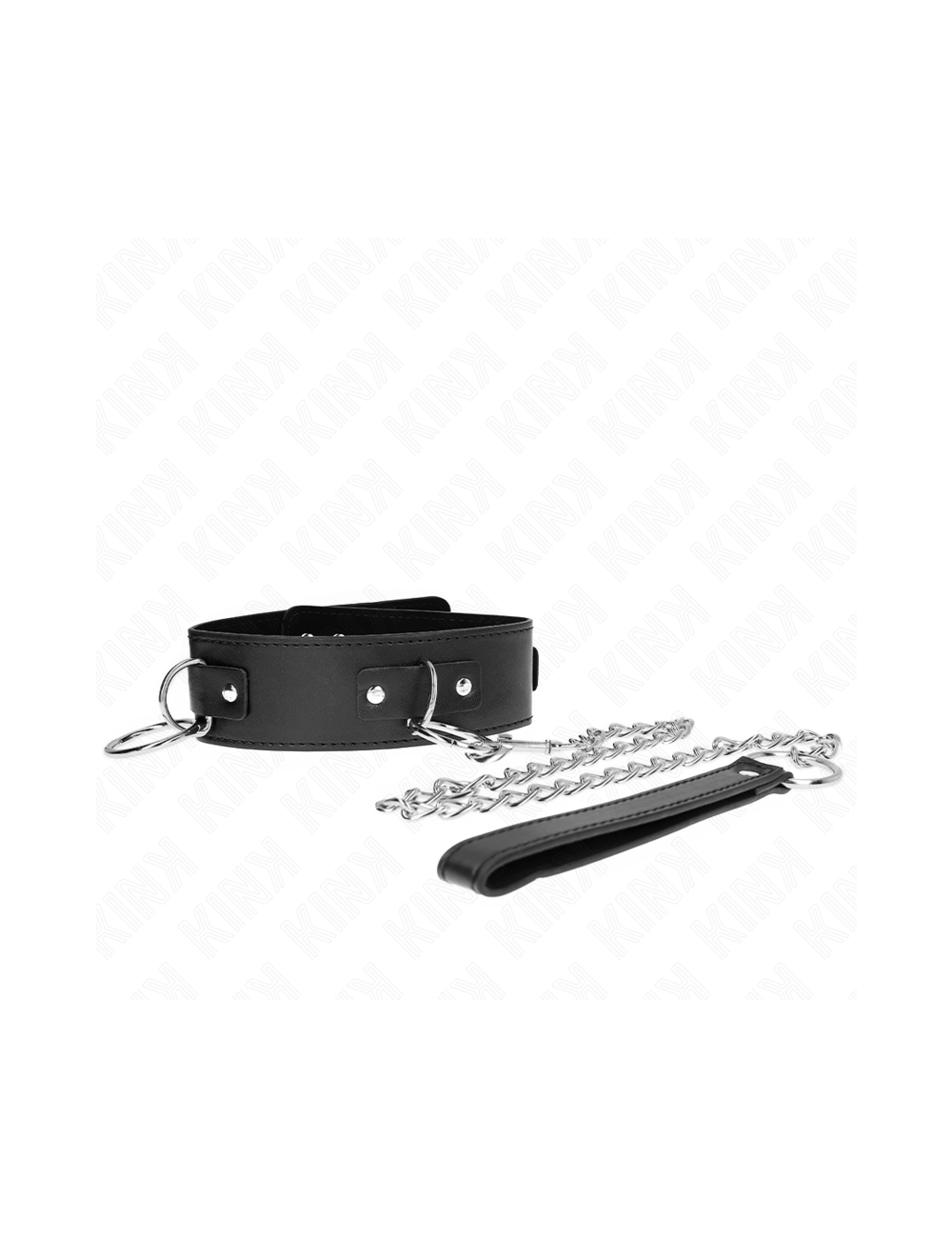 KINK - COLLIER AVEC LAISSE 65 CM 3 ANNEAUX MODÈLE 2 RÉGLABLE 36-43 CM X 5 CM