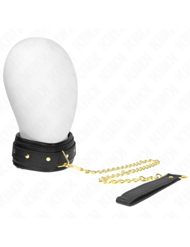 KINK - COLLIER AVEC BRACELET IMITATION CUIR ÉPONGE MODÈLE 1 RÉGLABLE 37-54 CM X 3 CM