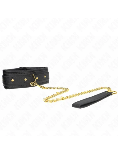 KINK - COLLIER AVEC BRACELET IMITATION CUIR ÉPONGE MODÈLE 1 RÉGLABLE 37-54 CM X 3 CM