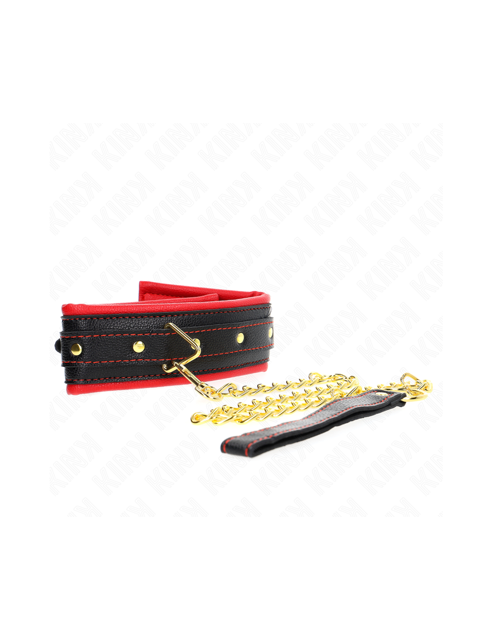 KINK - COLLIER AVEC BRACELET IMITATION CUIR ÉPONGE MODÈLE 2 RÉGLABLE 37-54 CM X 3 CM