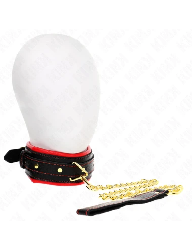 KINK - COLLIER AVEC BRACELET IMITATION CUIR ÉPONGE MODÈLE 2 RÉGLABLE 37-54 CM X 3 CM
