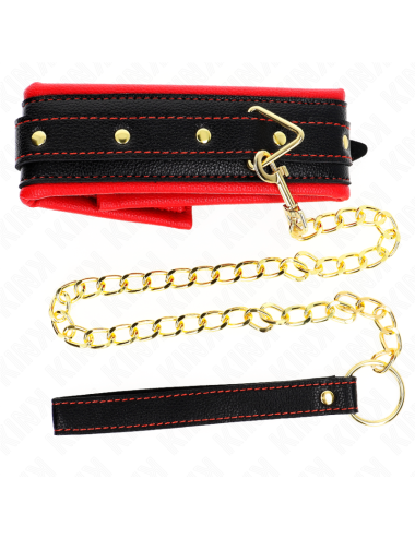 KINK - COLLIER AVEC BRACELET IMITATION CUIR ÉPONGE MODÈLE 2 RÉGLABLE 37-54 CM X 3 CM