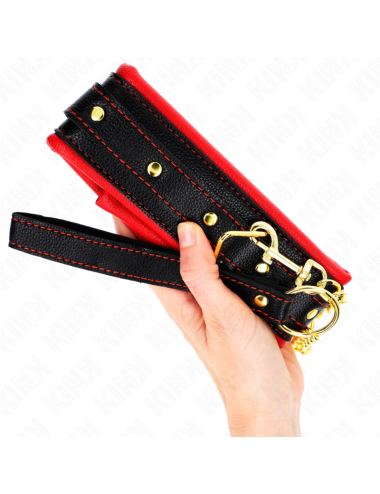 KINK - COLLIER AVEC BRACELET IMITATION CUIR ÉPONGE MODÈLE 2 RÉGLABLE 37-54 CM X 3 CM