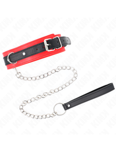 KINK - COLLIER MODÈLE BASIC AVEC LAISSE 65 CM MODÈLE 3 ROUGE 53 X 5 CM