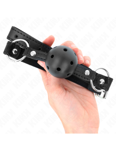 KINK - BOULE NOIRE CREUSE DURE 4,5 CM GAG MODÈLE 1 63,5 X 2 CM