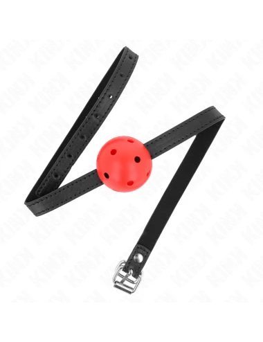 KINK - BÂILLON À BOULE SIMPLICITÉ ROUGE RESPIRANT 4
