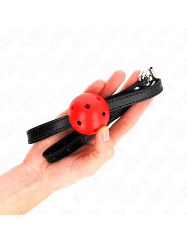 KINK - BÂILLON À BOULE SIMPLICITÉ ROUGE RESPIRANT 4