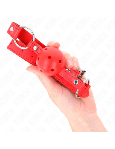 KINK - BÂTON RESPIRANT 4 CM AVEC DOUBLE RIVET MODÈLE 1 ROUGE 62,5 x 2,5 CM RÉGLABLE 42-58 CM