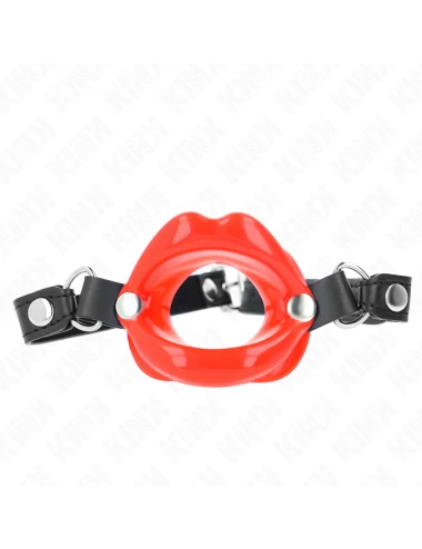 KINK - BÂTON LIP 8 CM AVEC SANGLE EN CUIR ROUGE 63 x 2 CM AJUSTABLE 39-58 CM