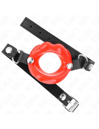 KINK - BÂTON LIP 8 CM AVEC SANGLE EN CUIR ROUGE 63 x 2 CM AJUSTABLE 39-58 CM
