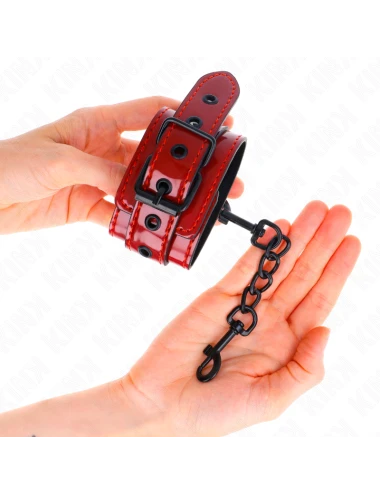 KINK - POIGNETS ROUGE FONCÉ 23 X 5 CM