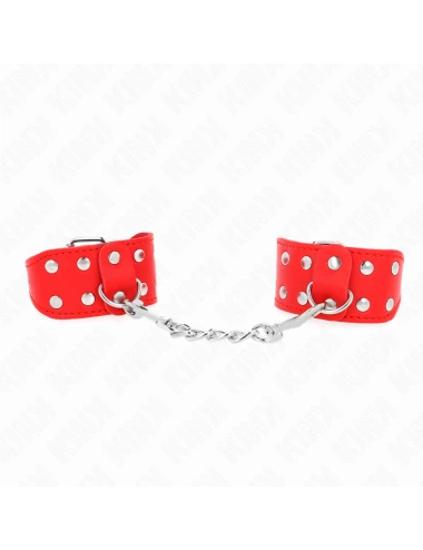 KINK - BRACELETS AVEC DOUBLE LIGNE DE CLOUS RÉGLABLES ROUGE