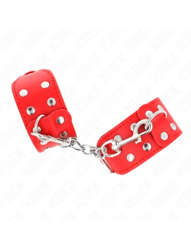 KINK - BRACELETS AVEC DOUBLE LIGNE DE CLOUS RÉGLABLES ROUGE