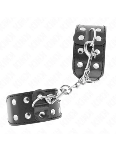 KINK - BRACELETS AVEC DOUBLE LIGNE DE CLOUS RÉGLABLES NOIR