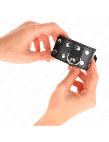 KINK - BRACELETS AVEC DOUBLE LIGNE DE CLOUS RÉGLABLES NOIR