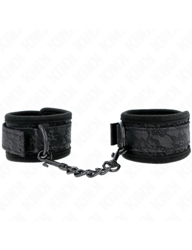 KINK - POIGNETS RECOUVERTS DE DENTELLE FONCÉE NÉOPRÈNE AJUSTABLE NOIR 20-29 CM X 5 CM