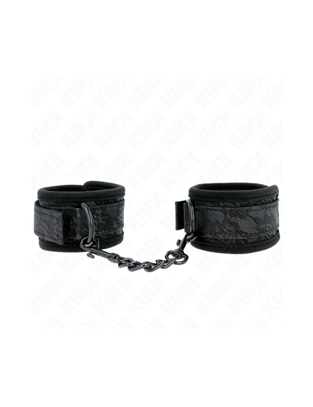 KINK - POIGNETS RECOUVERTS DE DENTELLE FONCÉE NÉOPRÈNE AJUSTABLE NOIR 20-29 CM X 5 CM