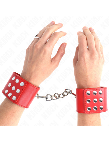 KINK - APPUI-POIGNETS AVEC BOUTON-PRESSION ROUGE RÉGLABLE 19-24 CM X 5,5 CM