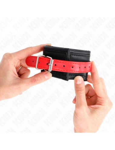 KINK - APPUI-POIGNETS NOIR AVEC CEINTURE ROUGE AJUSTABLE 17-28 CM X 6 CM