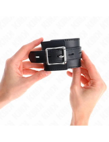 KINK - APPUI-POIGNETS NOIR AVEC CEINTURE NOIRE RÉGLABLE 17-28 CM X 6 CM
