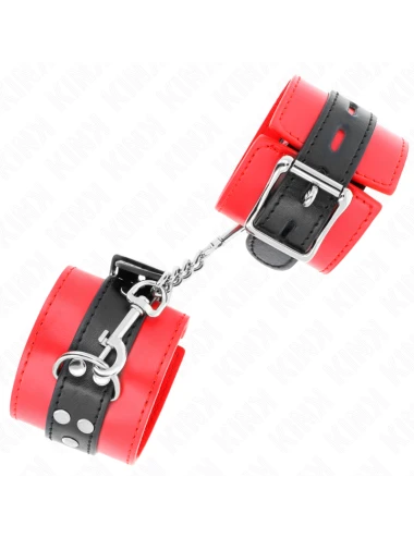 KINK - APPUI-POIGNETS ROUGE AVEC CEINTURE NOIRE RÉGLABLE 17-28 CM X 6 CM